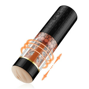 ピストン&回転 165°調整可能 吸盤付き オレンジ色 性能UP 電動オナホール